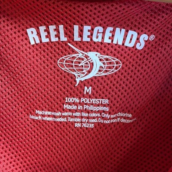 Reel Legends Men’s Polyester Polo Shirt, Size Medium, Red - Picture 3 of 7